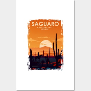 Saguaro National Park Vintage Minimal travel poster Posters and Art